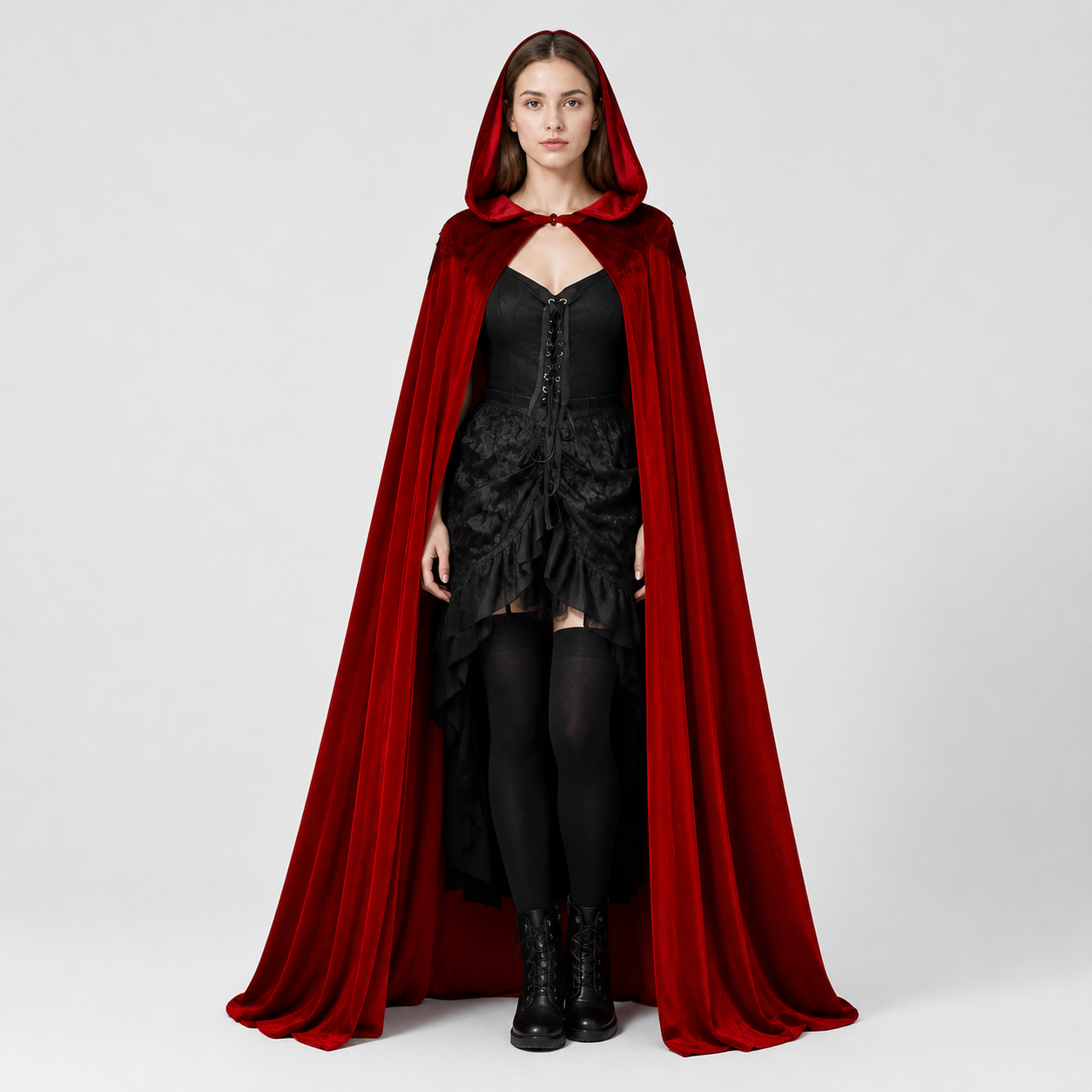 Red Hooded Carnival Cloak for Cosplay