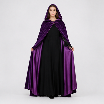 Purple Hooded Costume Cloak