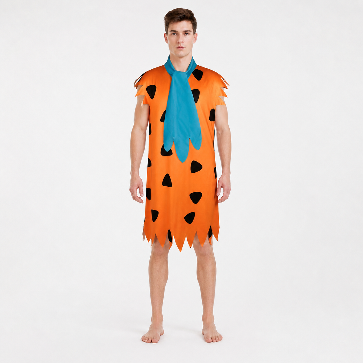 Orange Dress with Black Spots and Blue Accessory main product view 2