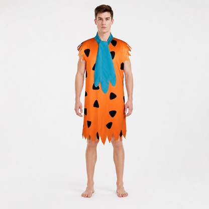 Orange Dress with Black Spots and Blue Accessory main product view 2