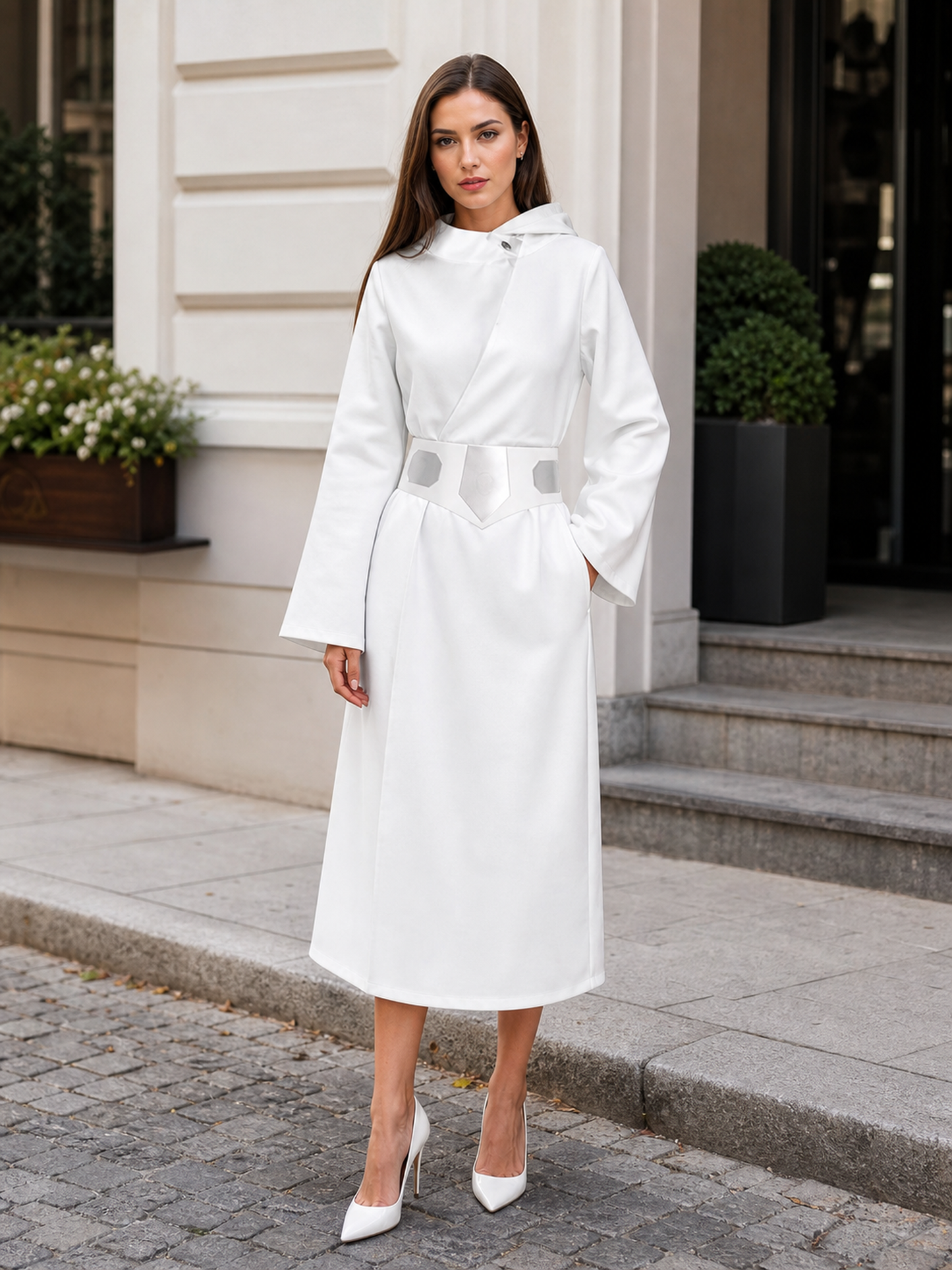 Princess Leia Hooded Dress Costume with Belt