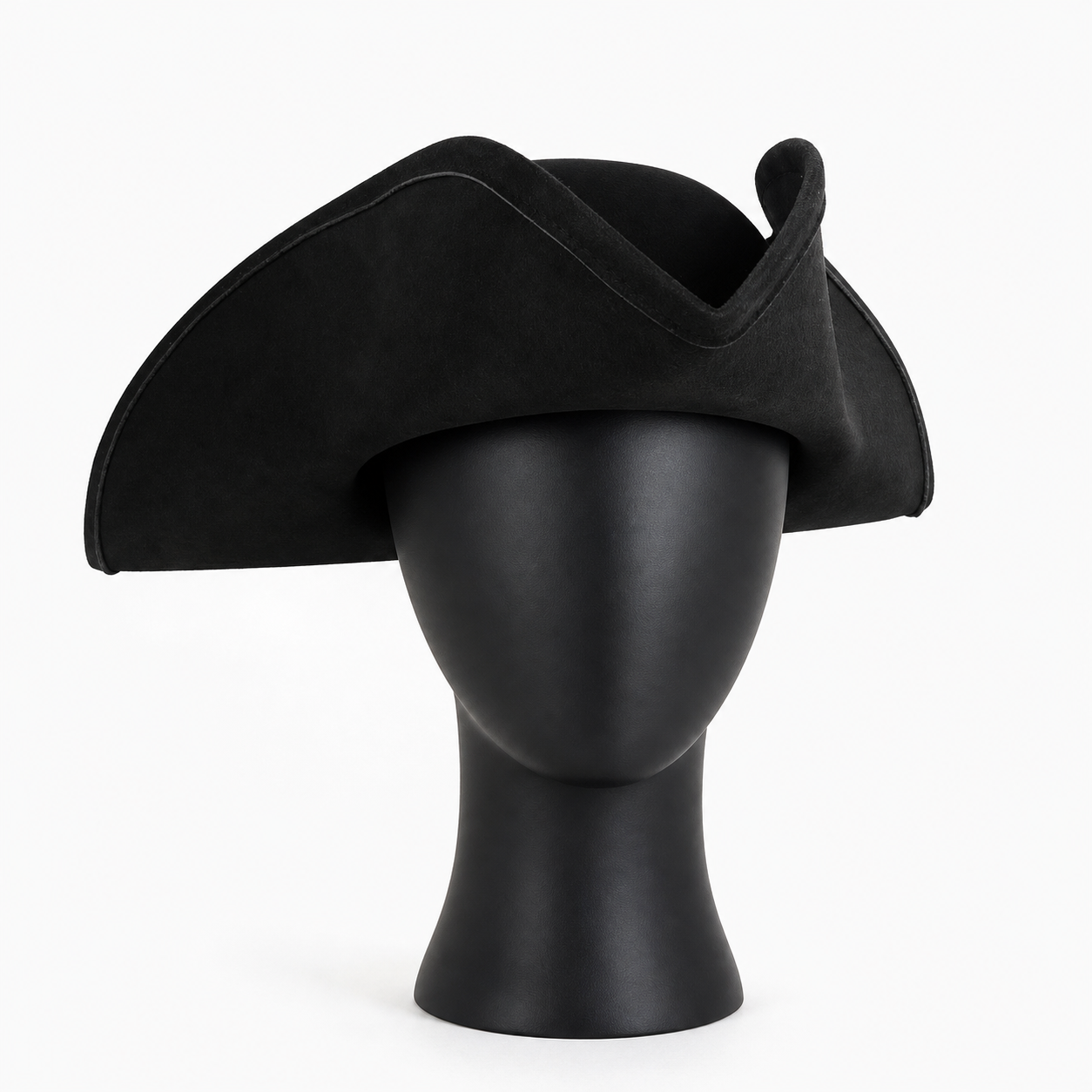 1pc Black Pirate Hat, Women's Three-Cornered Tricorn Costume Cap with Wide Curved Brim and Structured Crown for Cosplay, Halloween Parties and Themed Events
