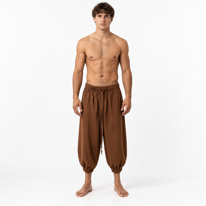 Men's brown cropped jogger pants