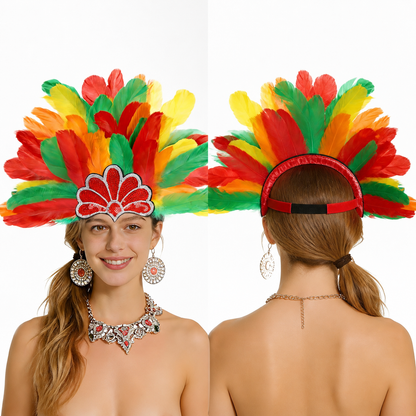 Carnival Headpiece with Multicolored Feathers main product view 3