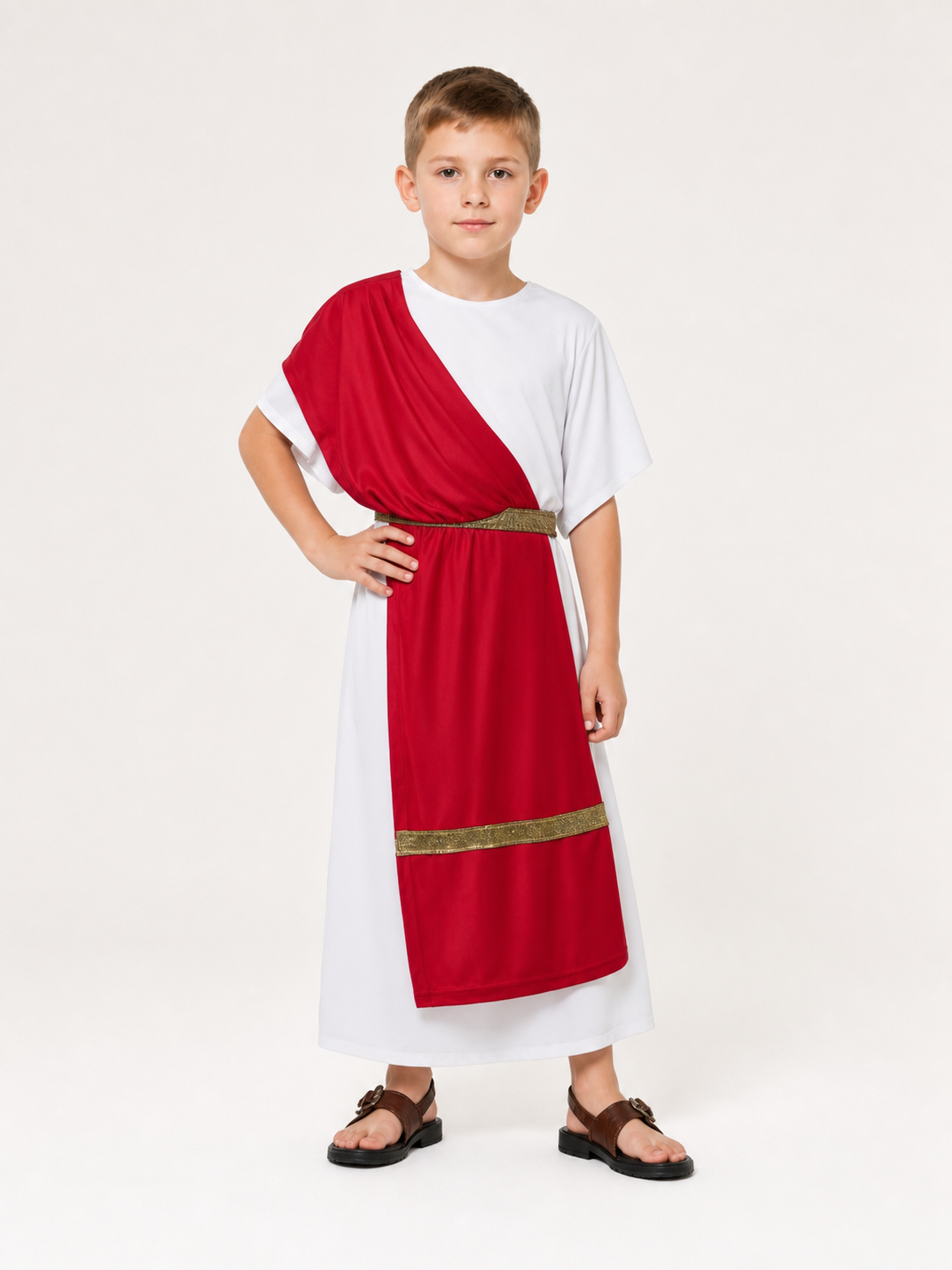Ancient Greek Costume with Red and Gold Ribbons main product view 8