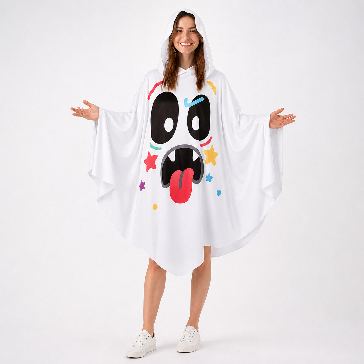 Hooded Cape with Ghost Print main product view 2