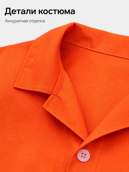 Orange collared work coverall jumpsuit product view 27