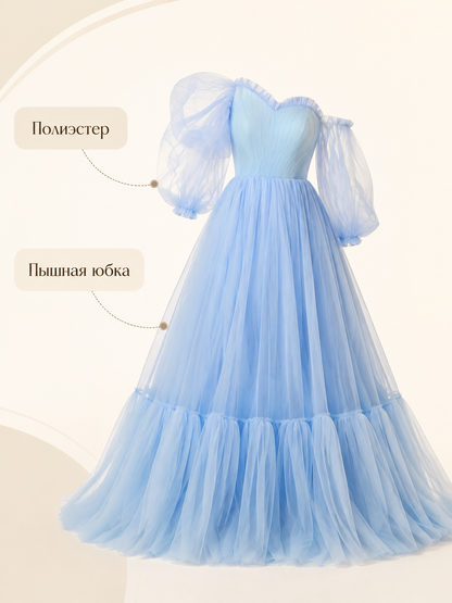 One-Shoulder Wedding Dress with a Full Skirt detail view 2