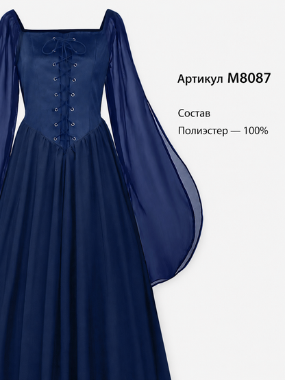 Cosplay Dress with Lacing and Flared Sleeves detail view 2