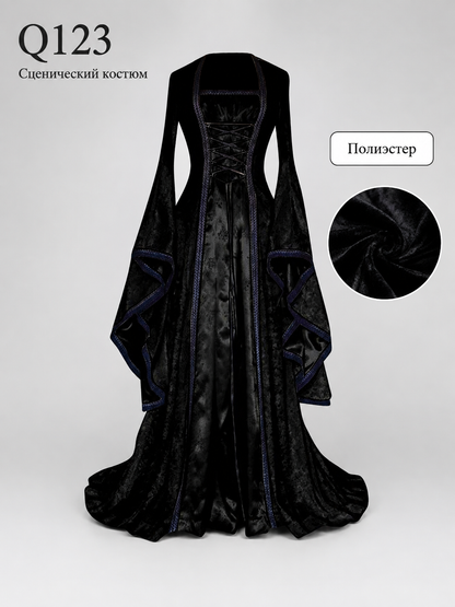 Long Stage Dress with Flared Sleeves detail view 2