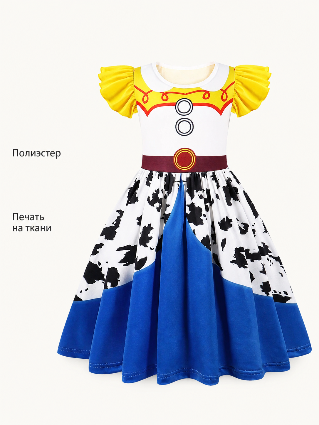 Children's princess-style dress with a Toy Story print detail view 2