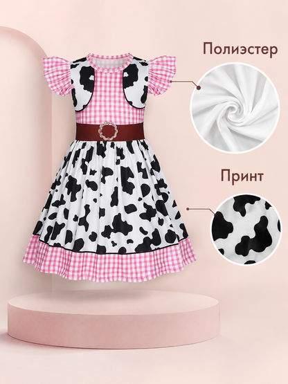 Children's Princess-Style Polka Dot Dress detail view 2