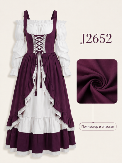 Victorian Dress with Corset Lacing detail view 2