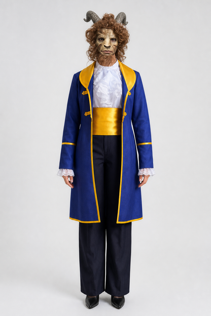 Carnival Costume with Cape, Beast Mask, and Pants