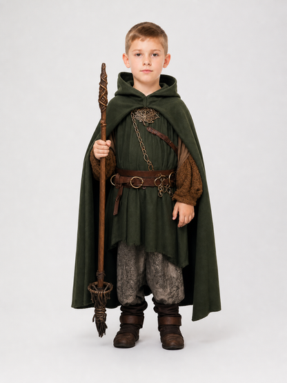 Green Hooded Carnival Cloak XL