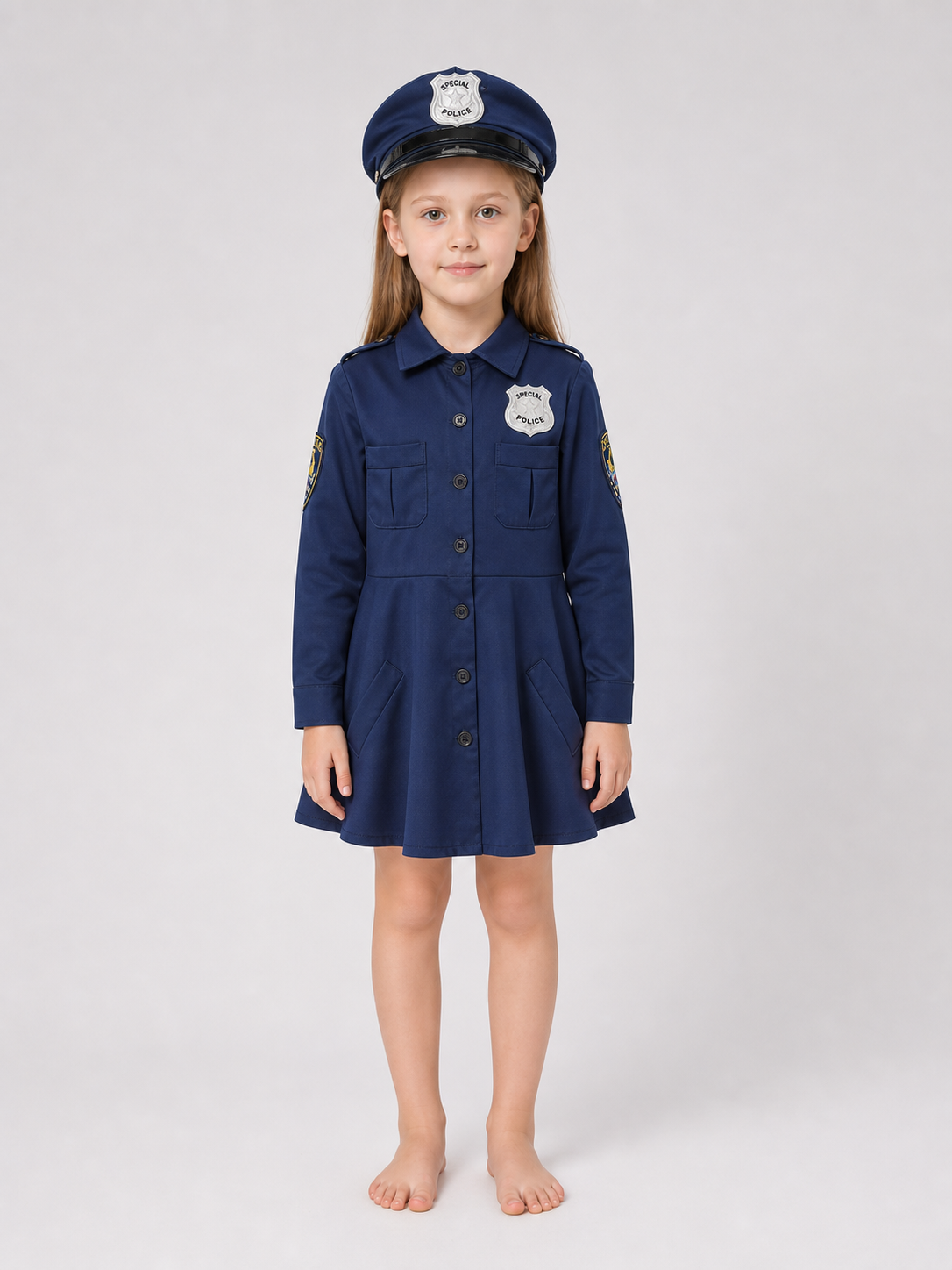 Police Costume Dress with Cap