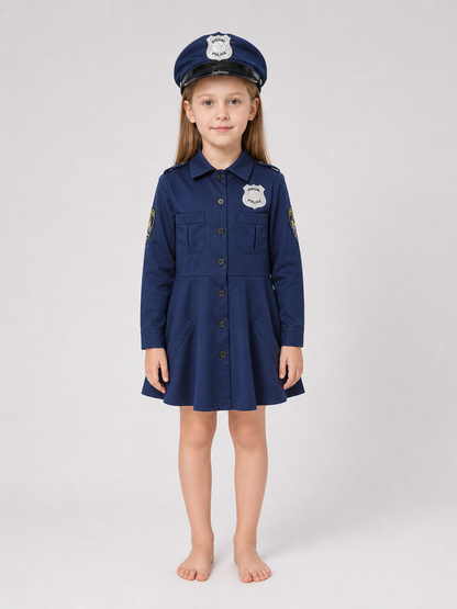 Police Costume Dress with Cap