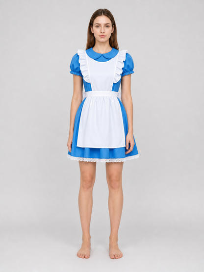 Blue and White Alice Costume Dress with Accessories