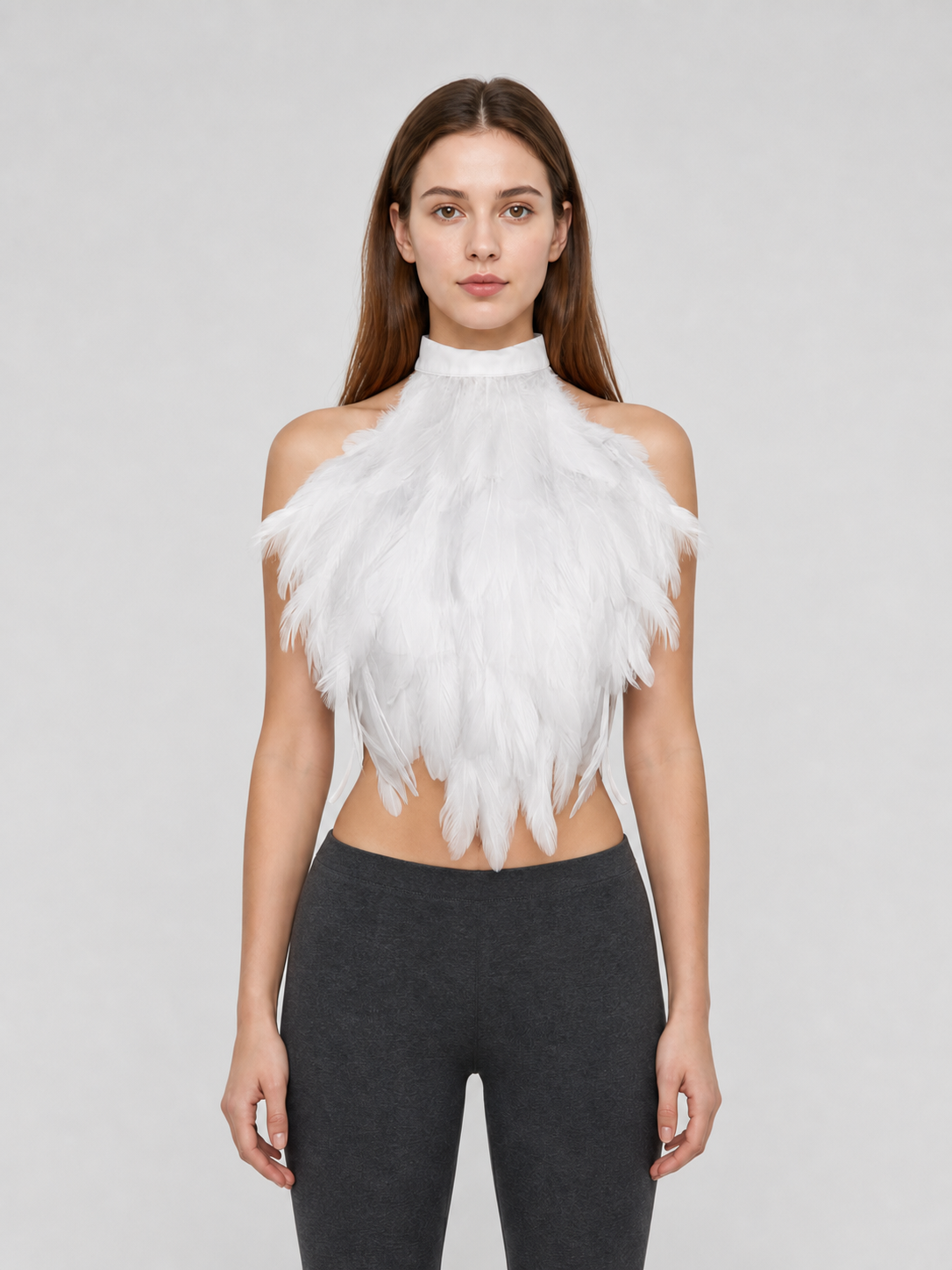 White Feather Dickey for Costumes and Performances