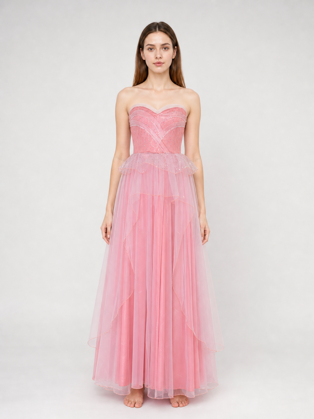 Glinda pink cosplay dress with a full skirt