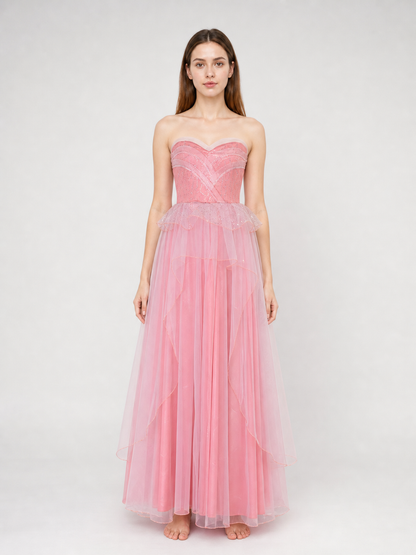 Glinda pink cosplay dress with a full skirt