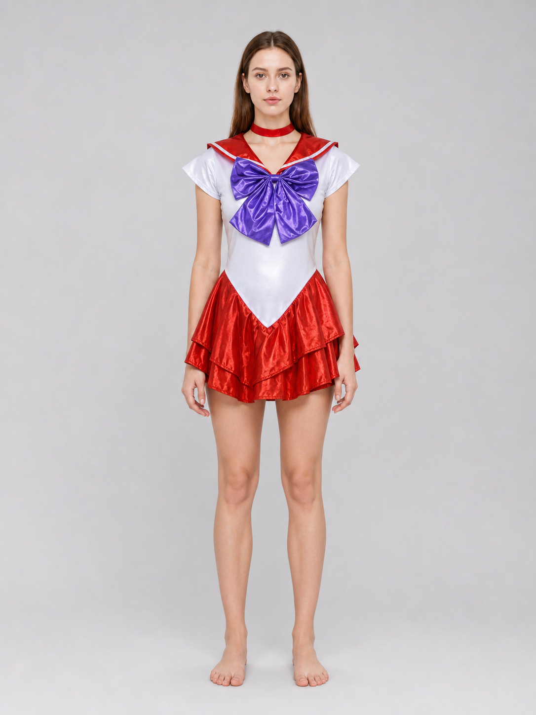 Sailor-style cosplay dress with a full skirt