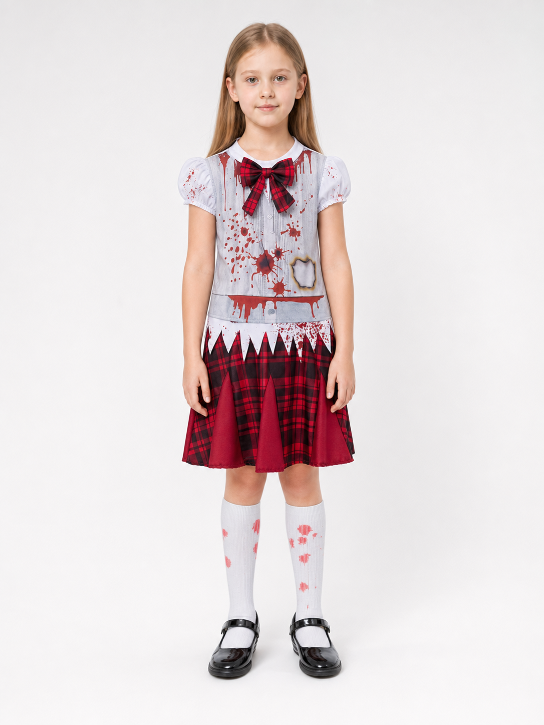 Zombie costume: top, skirt, and bow tie