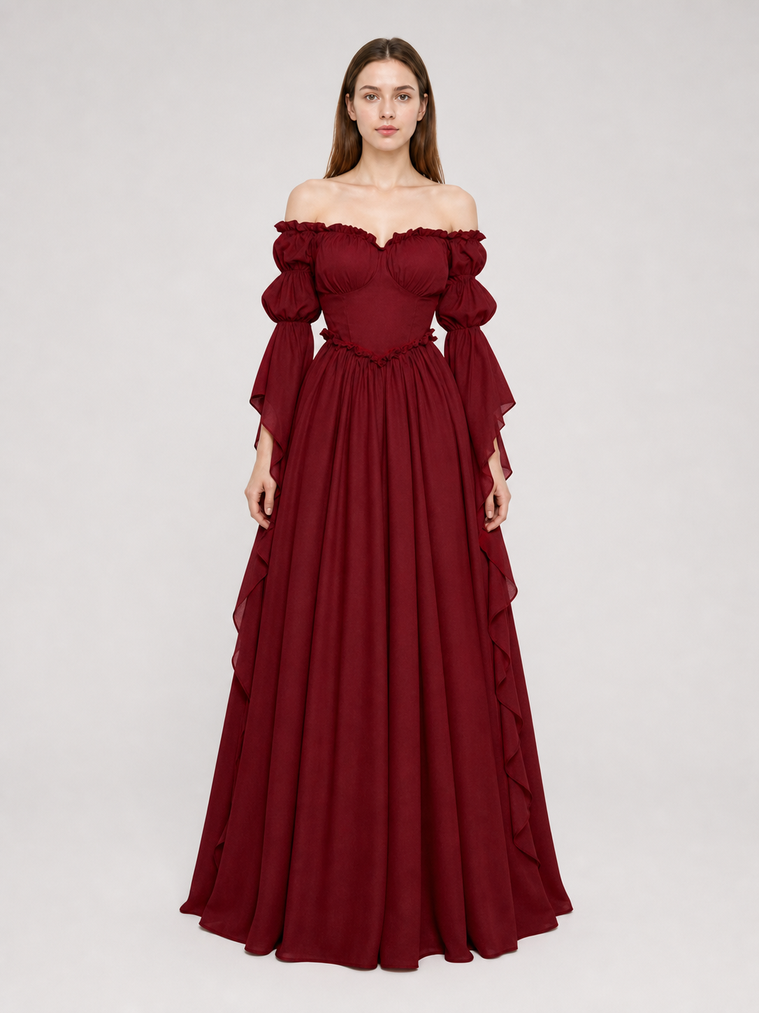 Long Vintage-Style Evening Dress