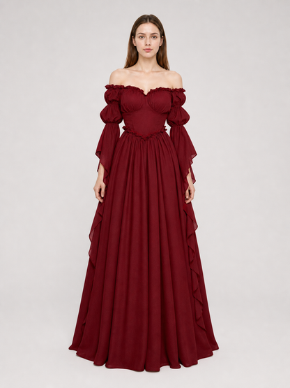 Long Vintage-Style Evening Dress