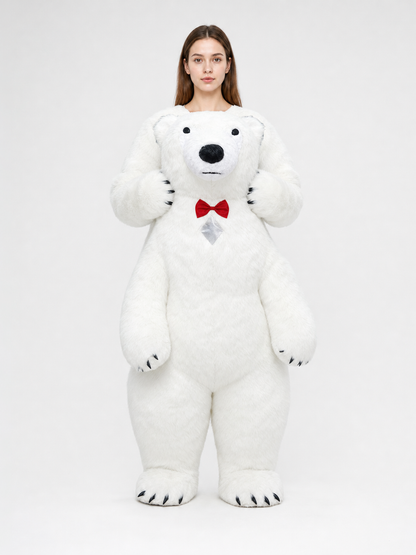 Inflatable life-size polar bear costume