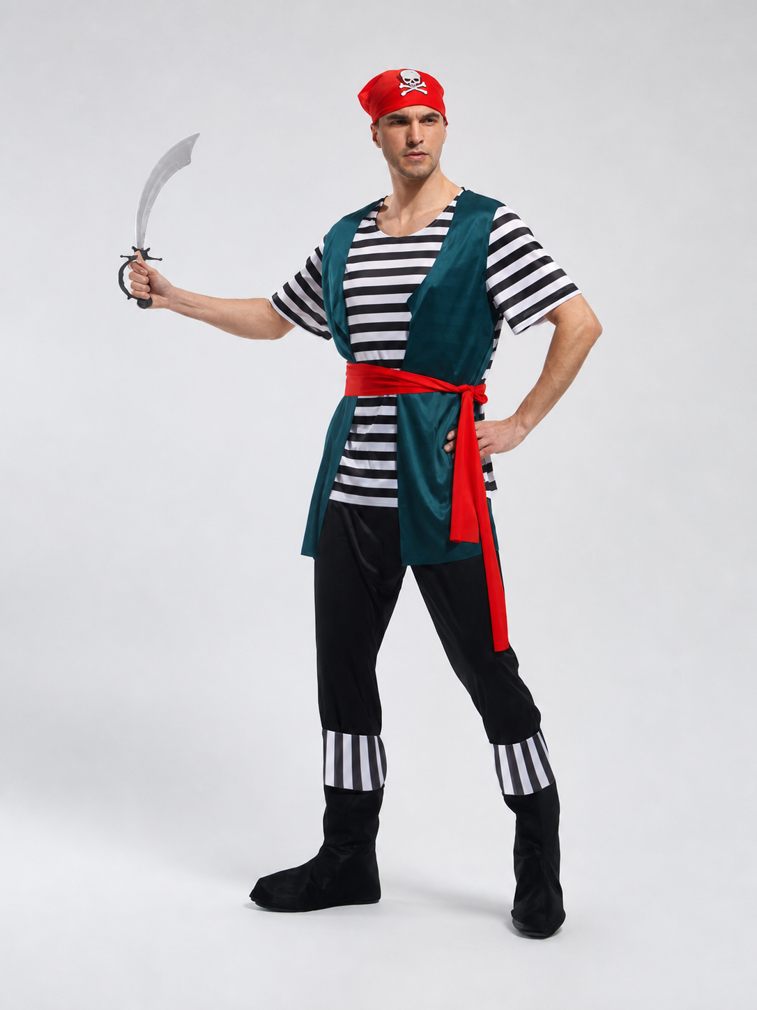 Jack Sparrow–Style Pirate Costume with Accessories