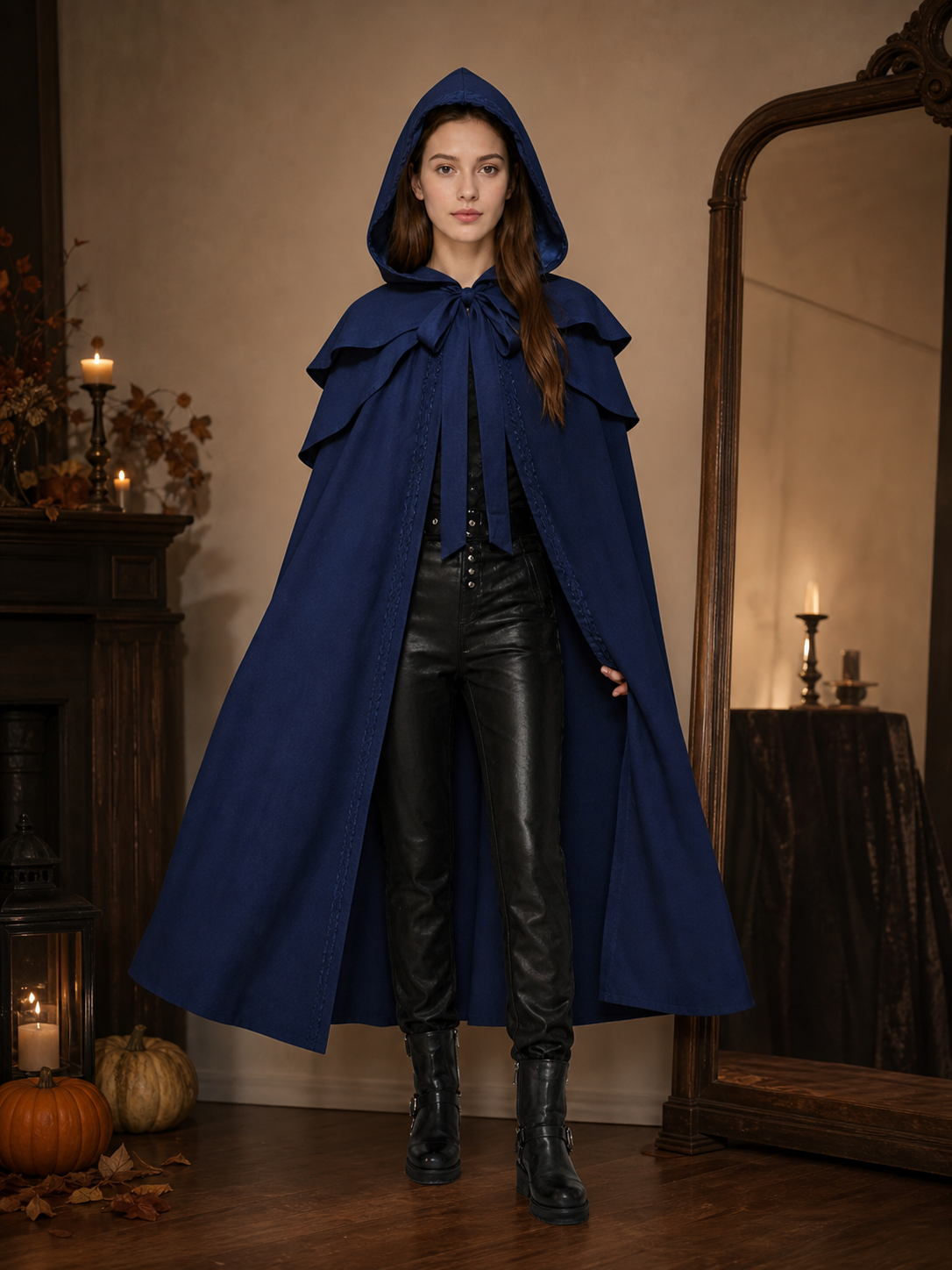 Medieval Gothic Hooded Cloak for Cosplay