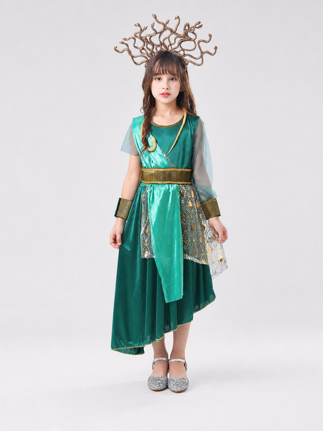 Medusa costume dress with headpiece for parties