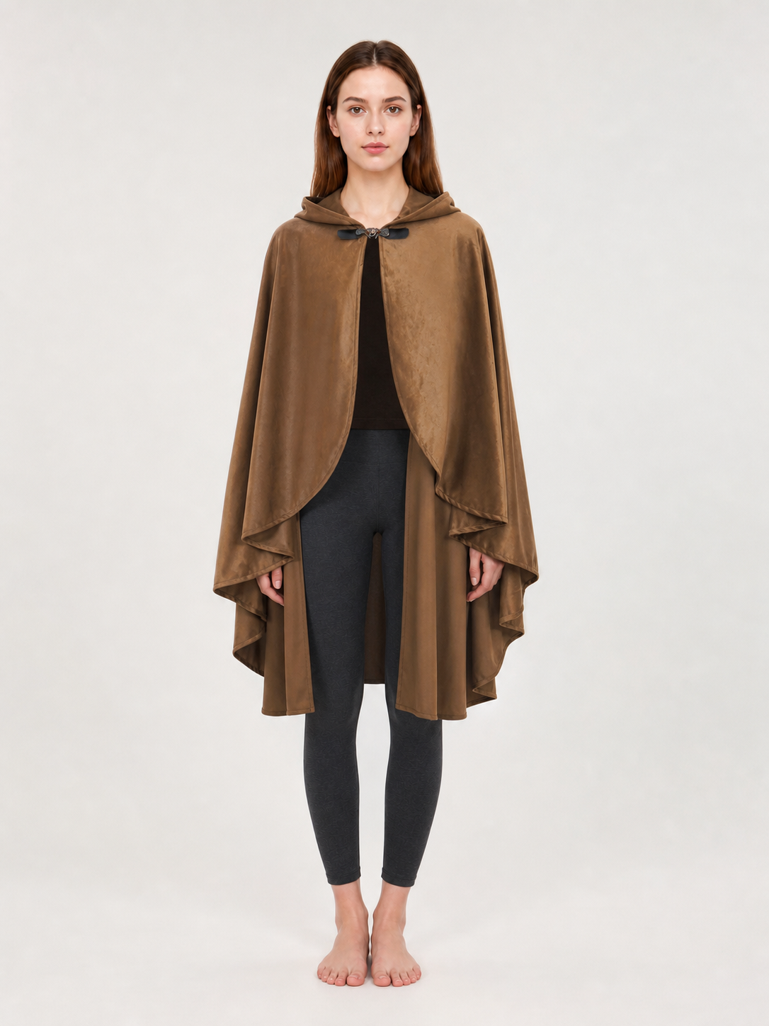Brown Hooded Costume Cloak