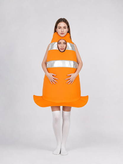 Adult Orange Traffic Cone Costume for Parties