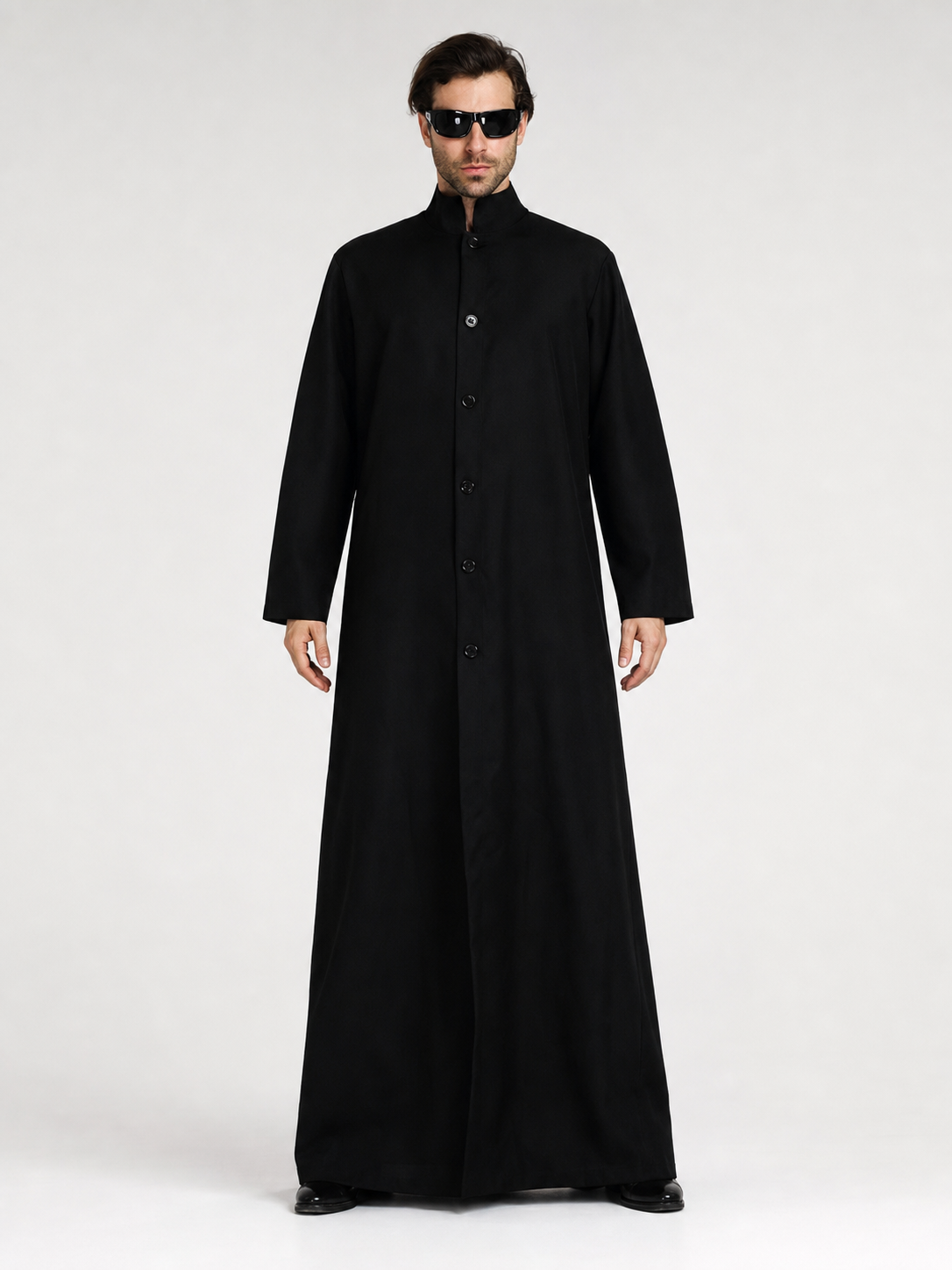 Zombie Costume — Long Black Robe with Sunglasses