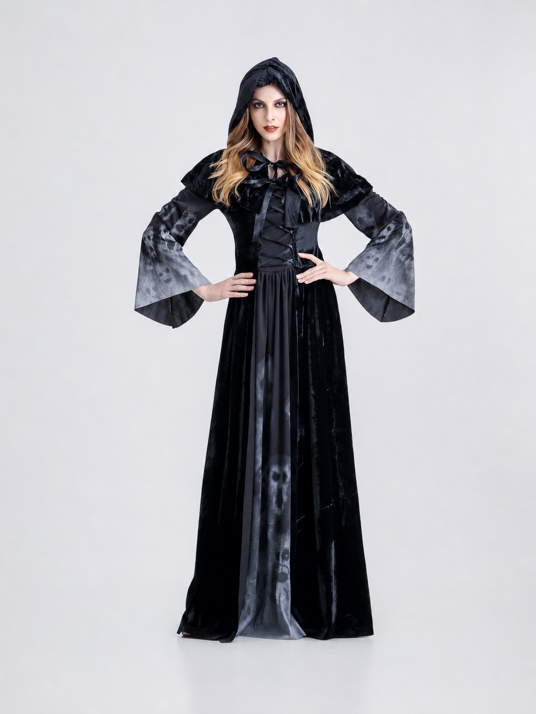 Hooded Witch Costume, Gothic Dress