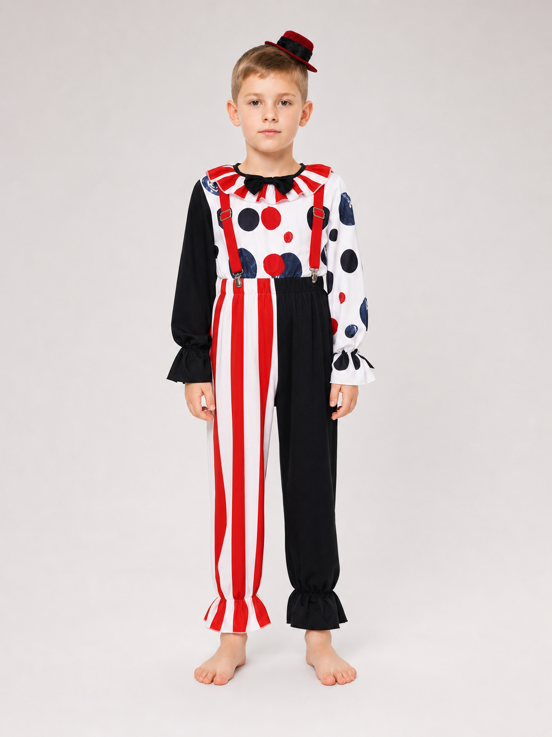 Clown cosplay costume with pants and hat