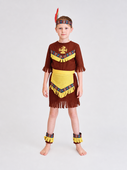 Carnival costume with fringe and feathers