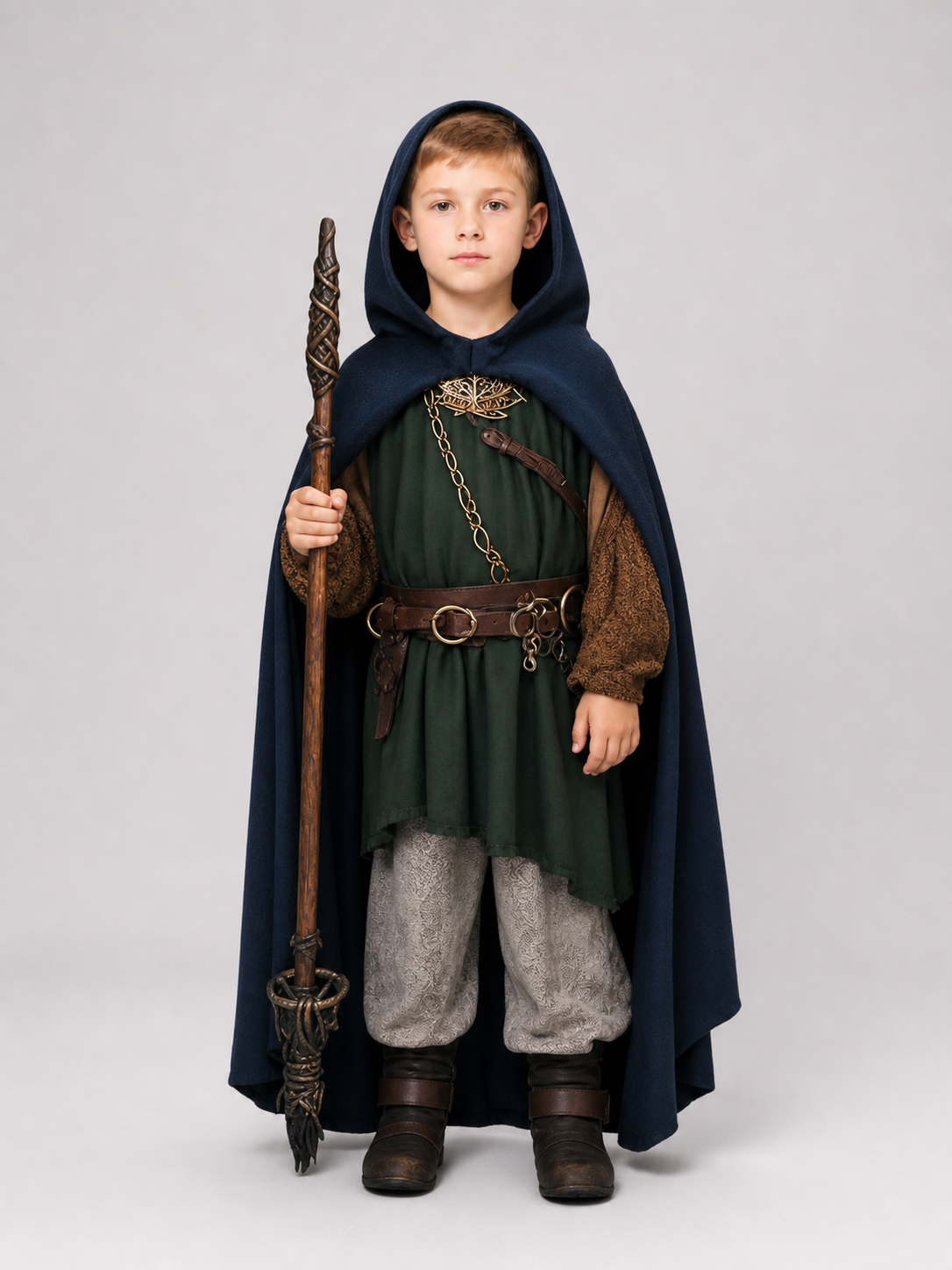 Dark Blue Hooded Costume Cloak