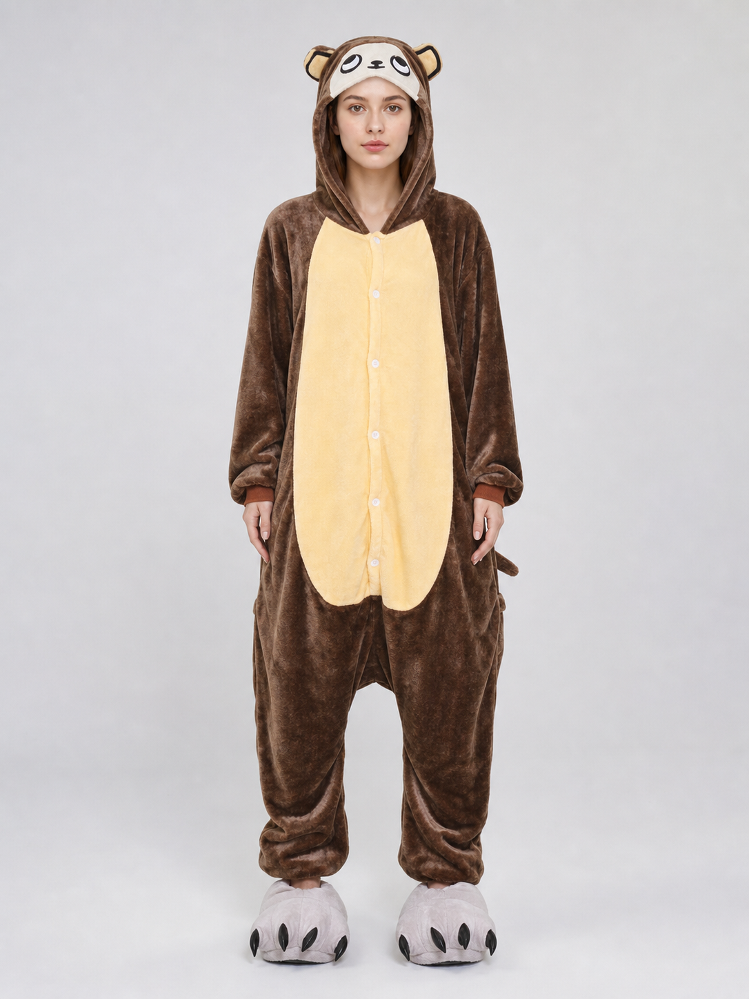 Monkey Hooded Costume Jumpsuit