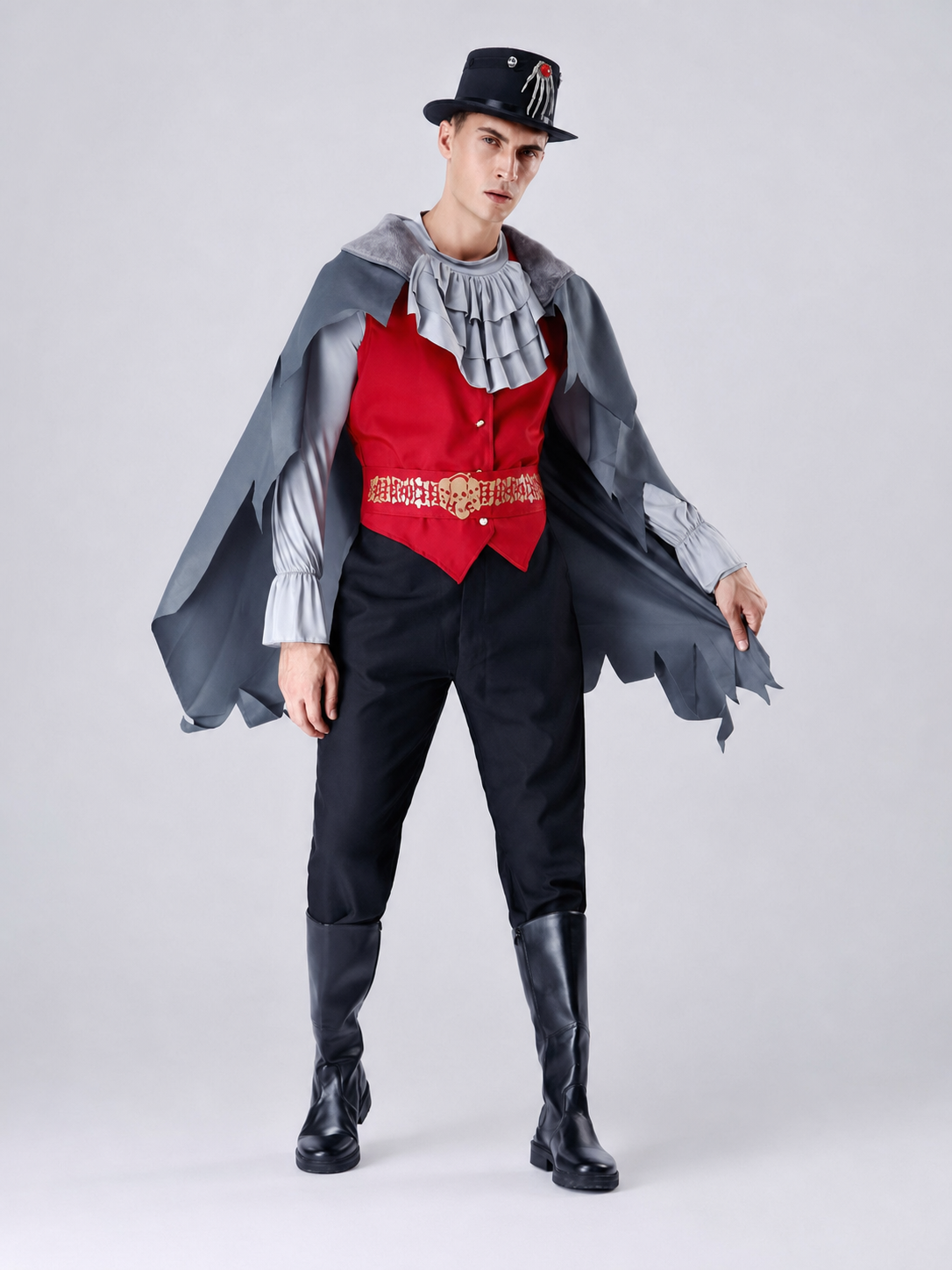 Vampire Halloween costume with cape and hat