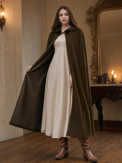 Brown Hooded Costume Cape