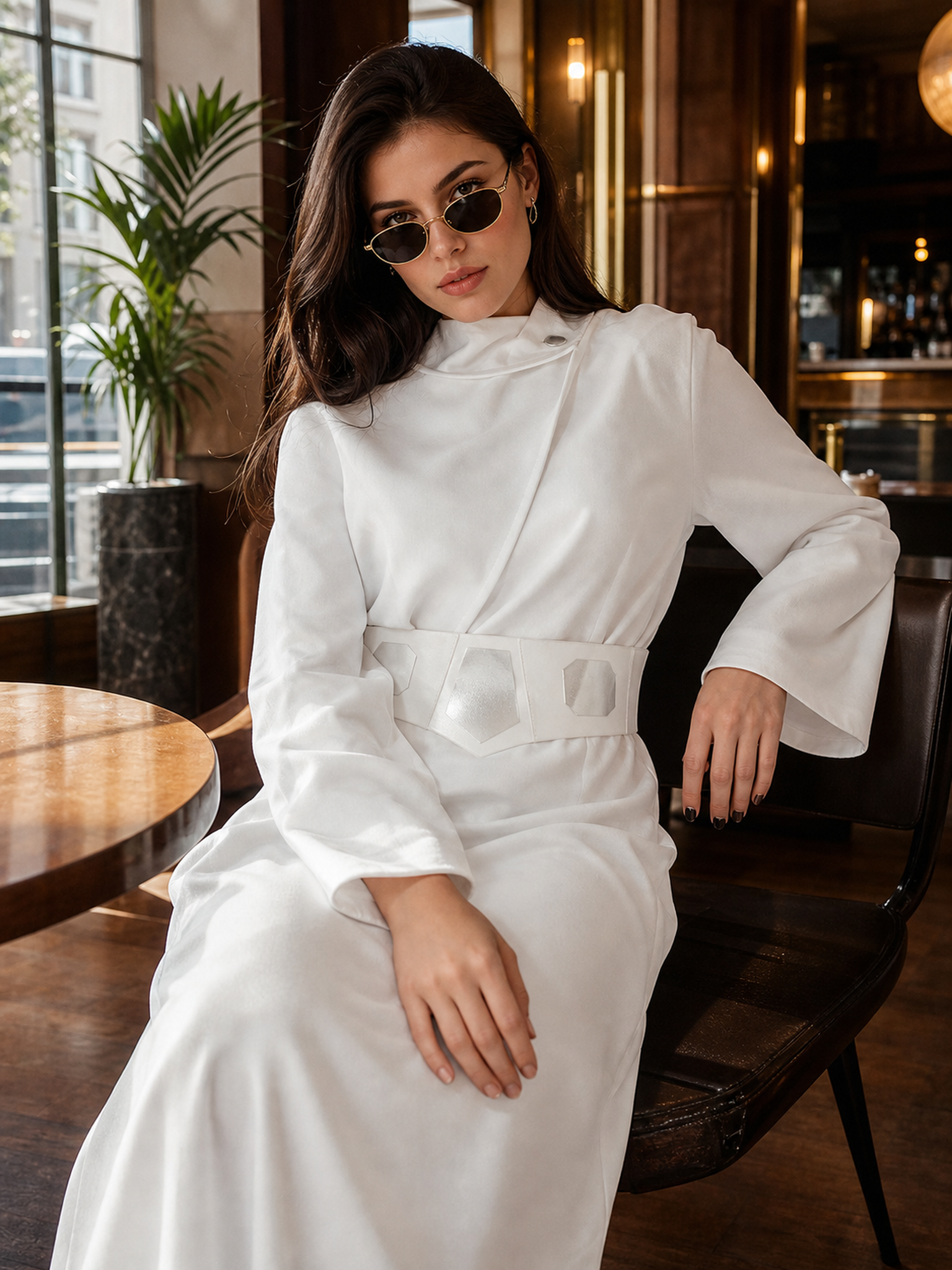 Princess Leia Hooded Dress Costume with Belt
