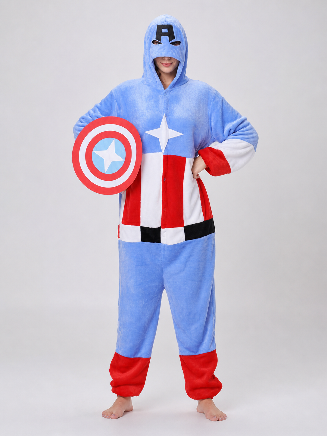 Hooded Superhero Costume Jumpsuit