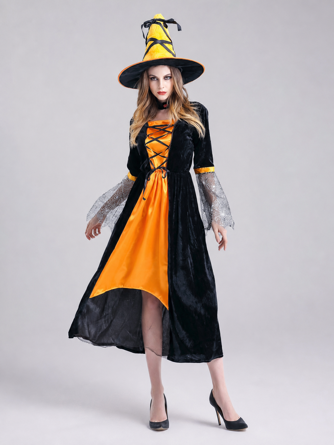Witch Costume with Hat and Dress for Halloween