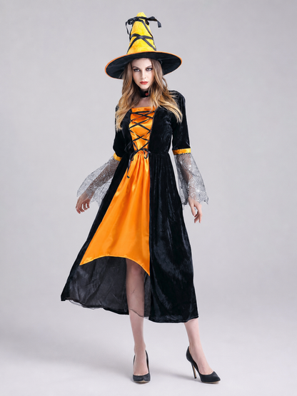 Witch Costume with Hat and Dress for Halloween