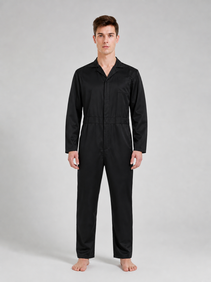 Miles Black Long-Sleeve Jumpsuit