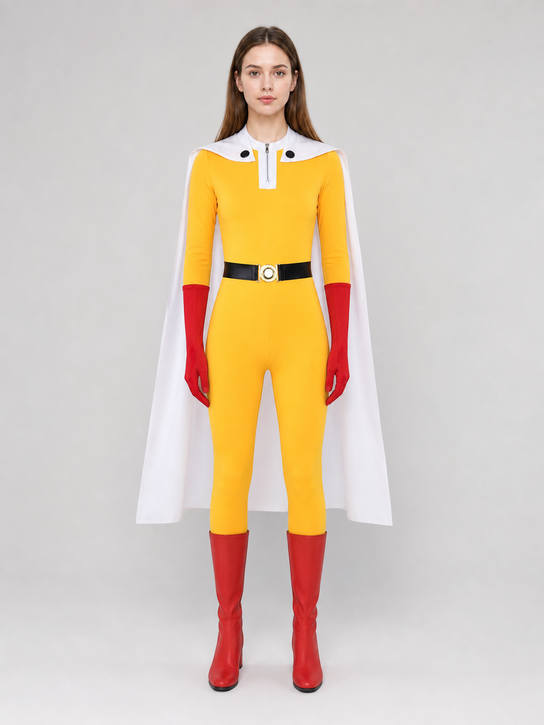 Saitama Cosplay Costume from One-Punch Man with Cape