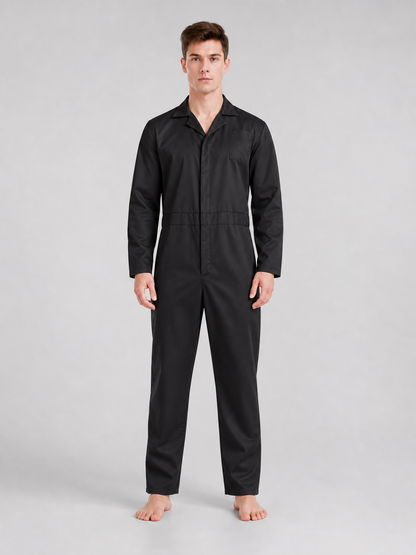 Miles Black Long-Sleeve Jumpsuit